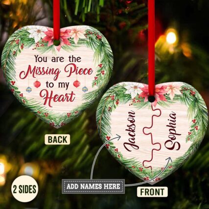 Christmas Gift You Are The Missing Piece To My Heart Personalized - Heart Ornament - Owl Ohh - Owl Ohh