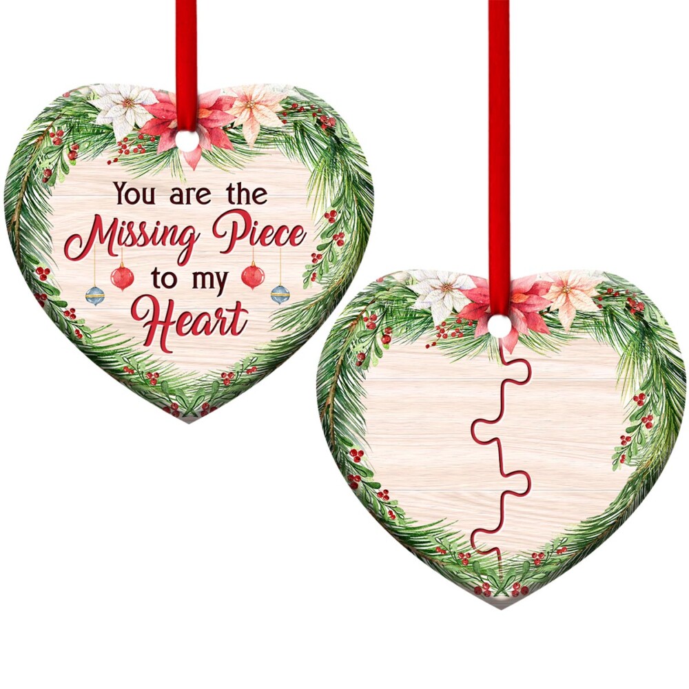 Christmas Gift You Are The Missing Piece To My Heart Personalized - Heart Ornament - Owl Ohh - Owl Ohh