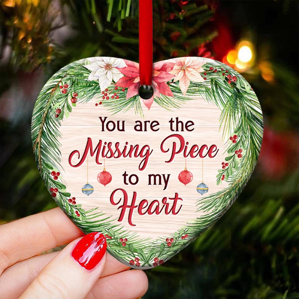 Christmas Gift You Are The Missing Piece To My Heart Personalized - Heart Ornament - Owl Ohh - Owl Ohh