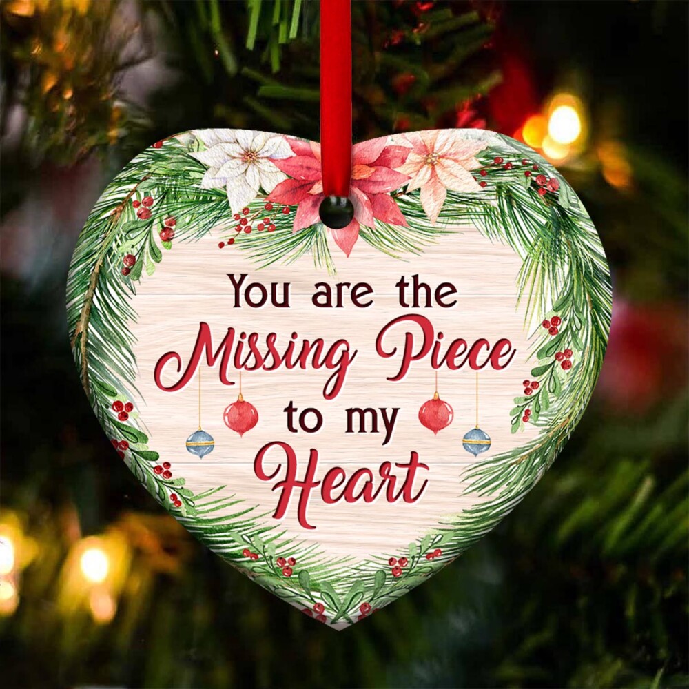 Christmas Gift You Are The Missing Piece To My Heart Personalized - Heart Ornament - Owl Ohh - Owl Ohh