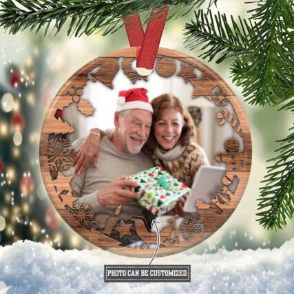 Christmas Gift Love Family Custom Photo - Circle Ornament - Owl Ohh - Owl Ohh