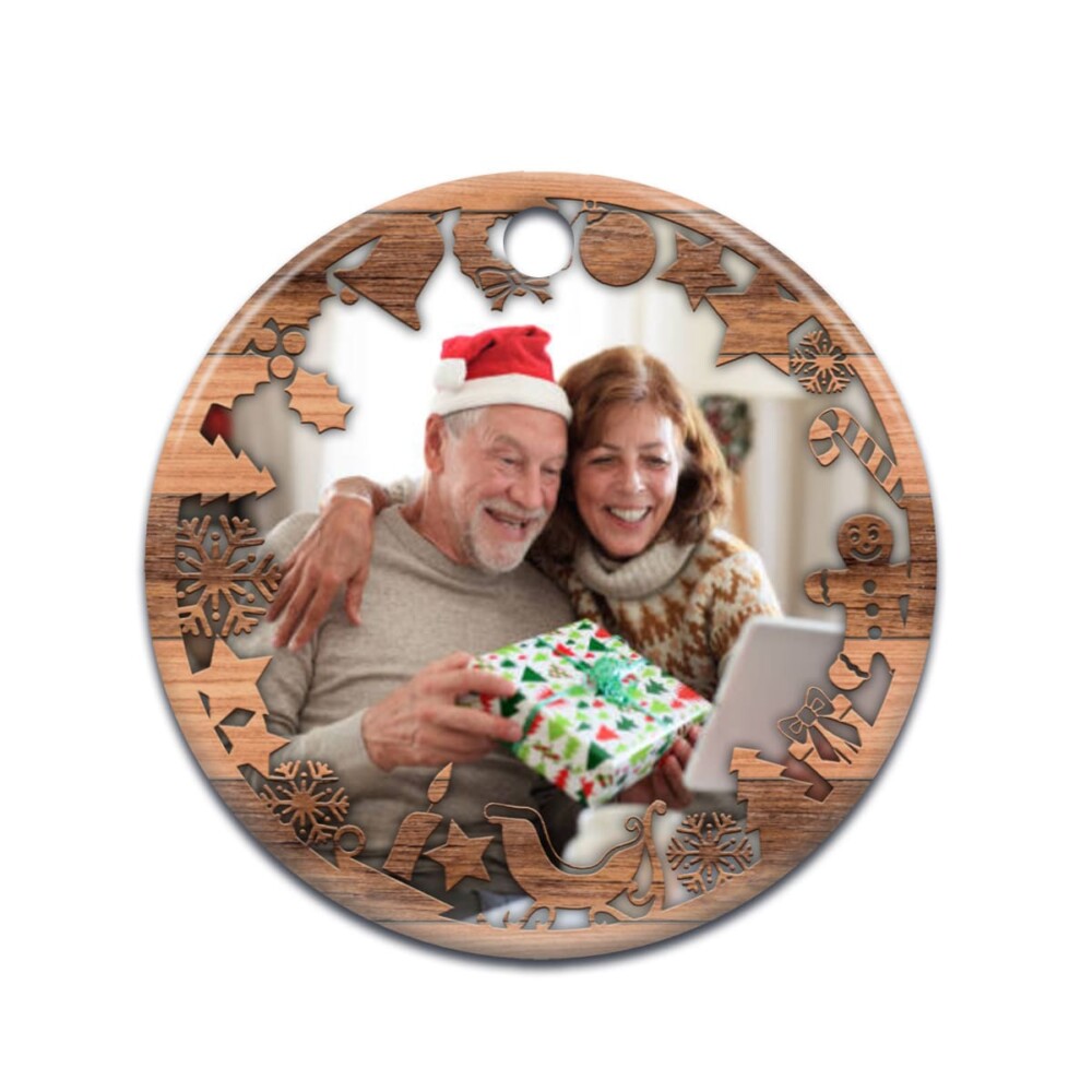 Christmas Gift Love Family Custom Photo - Circle Ornament - Owl Ohh - Owl Ohh