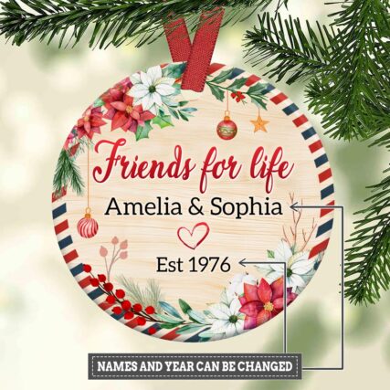 Christmas Gift Friends For Life Personalized - Circle Ornament - Owl Ohh - Owl Ohh