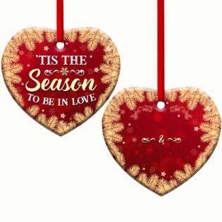 Christmas Gift Tis The Season To Be In Love Personalized - Heart Ornament - Owl Ohh - Owl Ohh