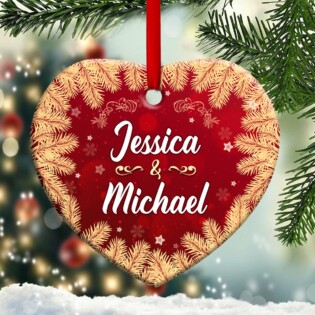 Christmas Gift Tis The Season To Be In Love Personalized - Heart Ornament - Owl Ohh - Owl Ohh
