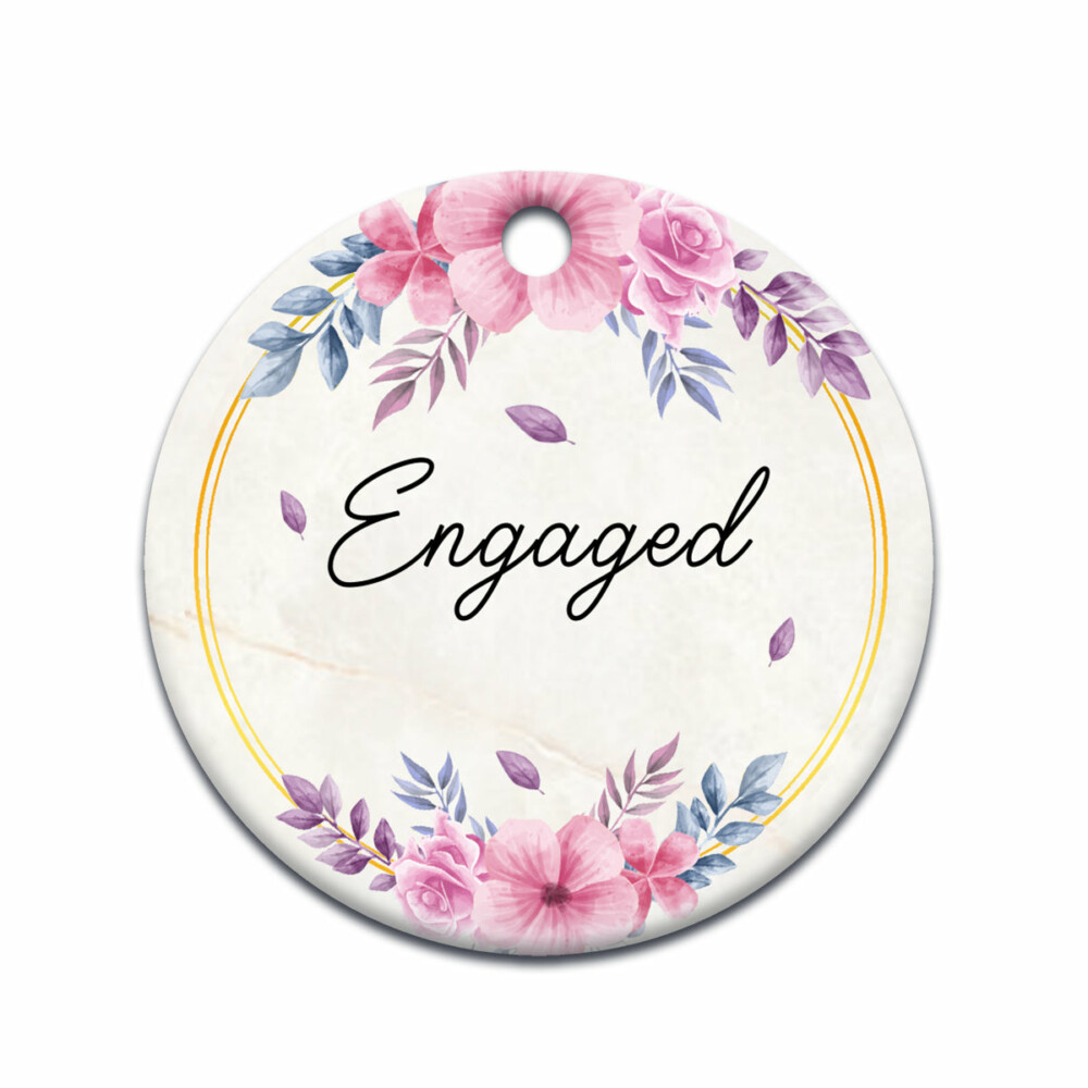 Christmas Gift Engaged Style Personalized - Circle Ornament - Owl Ohh - Owl Ohh