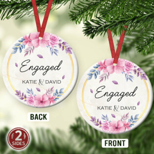 Christmas Gift Engaged Style Personalized - Circle Ornament - Owl Ohh - Owl Ohh