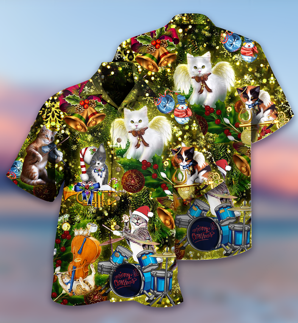 Cat Christmas Angel - Hawaiian Shirt - Owl Ohh - Owl Ohh