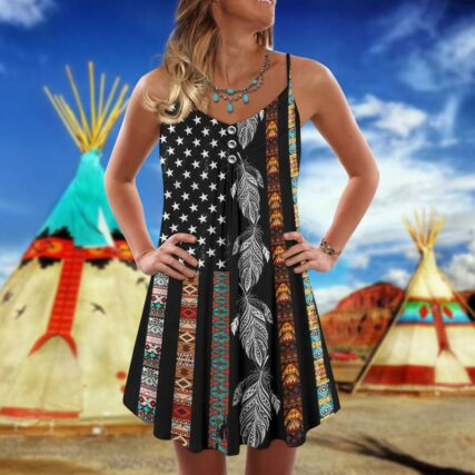 Native America Summer Vibes Black Style - Summer Dress - Owl Ohh - Owl Ohh