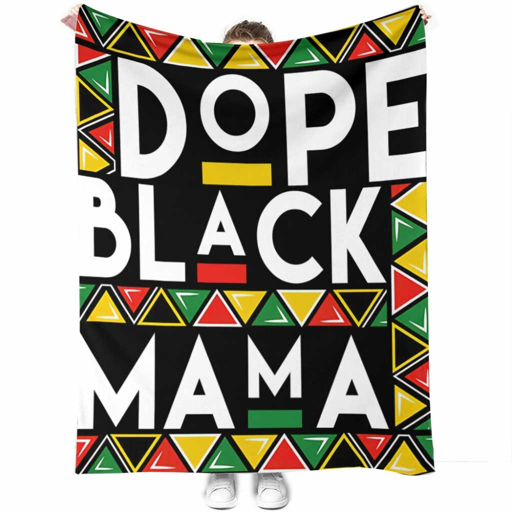 African Dope Black Mama Style Black And White - Flannel Blanket - Owl Ohh - Owl Ohh