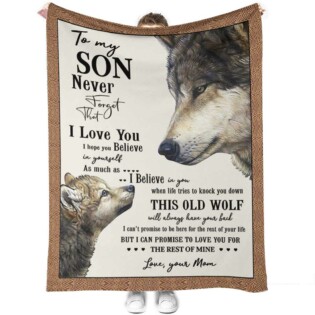 Wolf To My Son Never Forget - Flannel Blanket - Owl Ohh - Owl Ohh