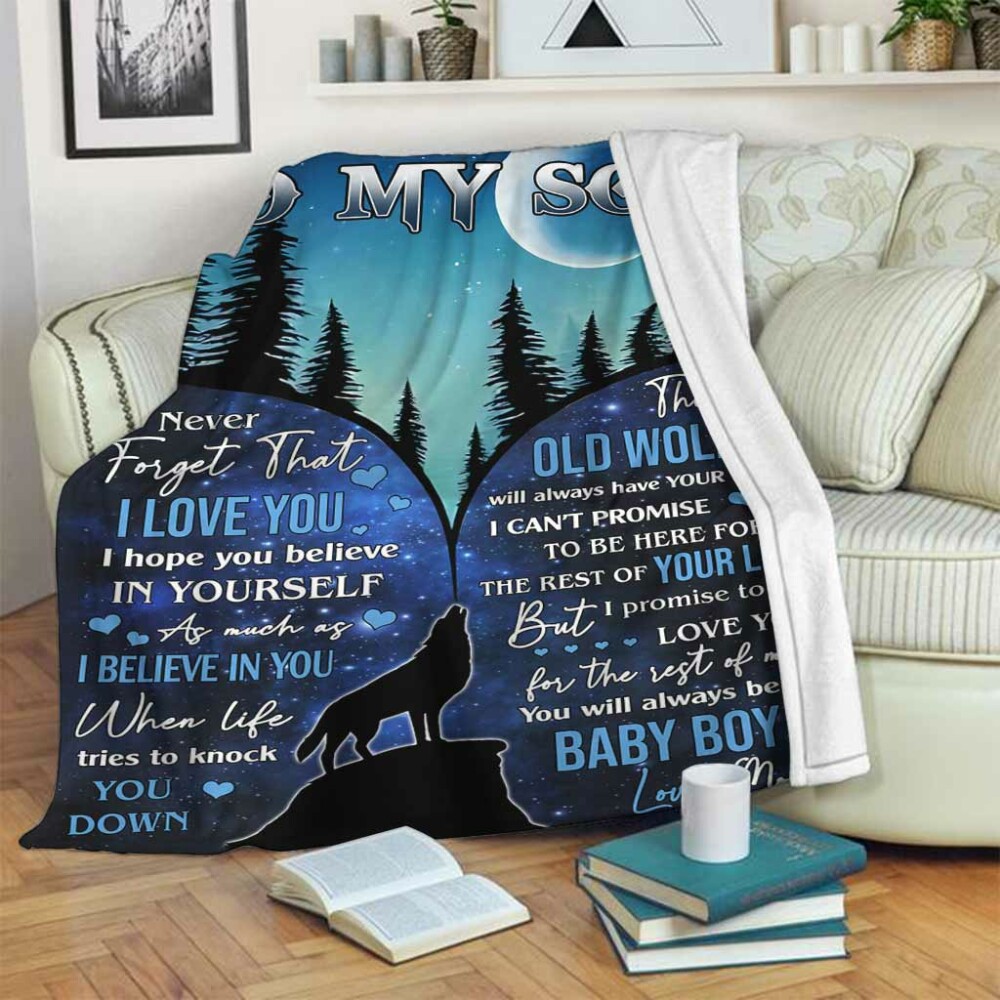 Wolf To My Son I Believe In You - Flannel Blanket - Owl Ohh - Owl Ohh