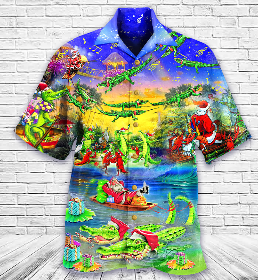 Crocodile Love Xmas Merry Christmas - Hawaiian Shirt - Owl Ohh - Owl Ohh