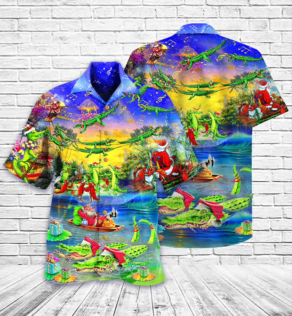 Crocodile Love Xmas Merry Christmas - Hawaiian Shirt - Owl Ohh - Owl Ohh