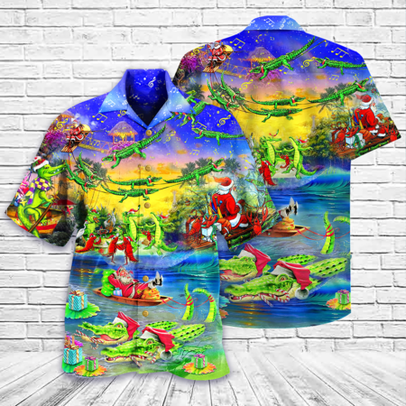 Crocodile Love Xmas Merry Christmas - Hawaiian Shirt - Owl Ohh - Owl Ohh