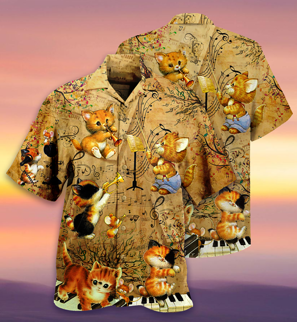 Cat Baby Love Music - Hawaiian Shirt - Owl Ohh - Owl Ohh