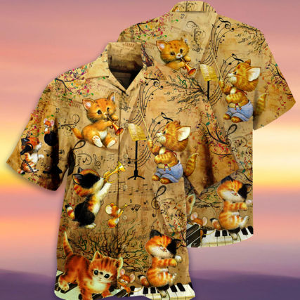 Cat Baby Love Music - Hawaiian Shirt - Owl Ohh - Owl Ohh