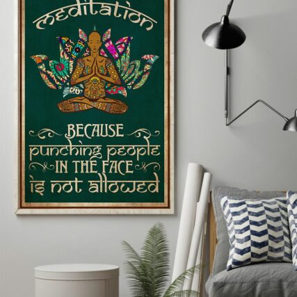 Yoga Meditation Because Pundching People In The Face - Vertical Poster - Owl Ohh - Owl Ohh