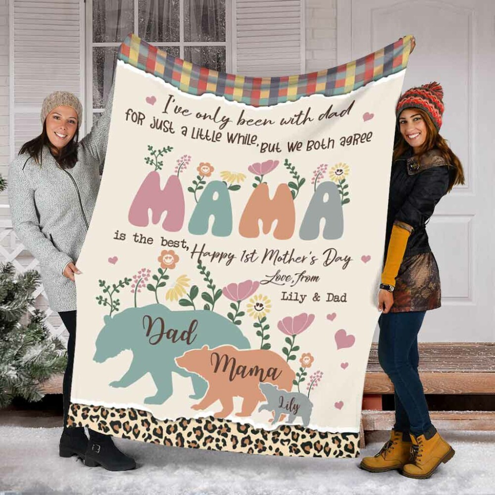 Bear I've Only Been With Dad Personalized - Flannel Blanket - Owl Ohh - Owl Ohh