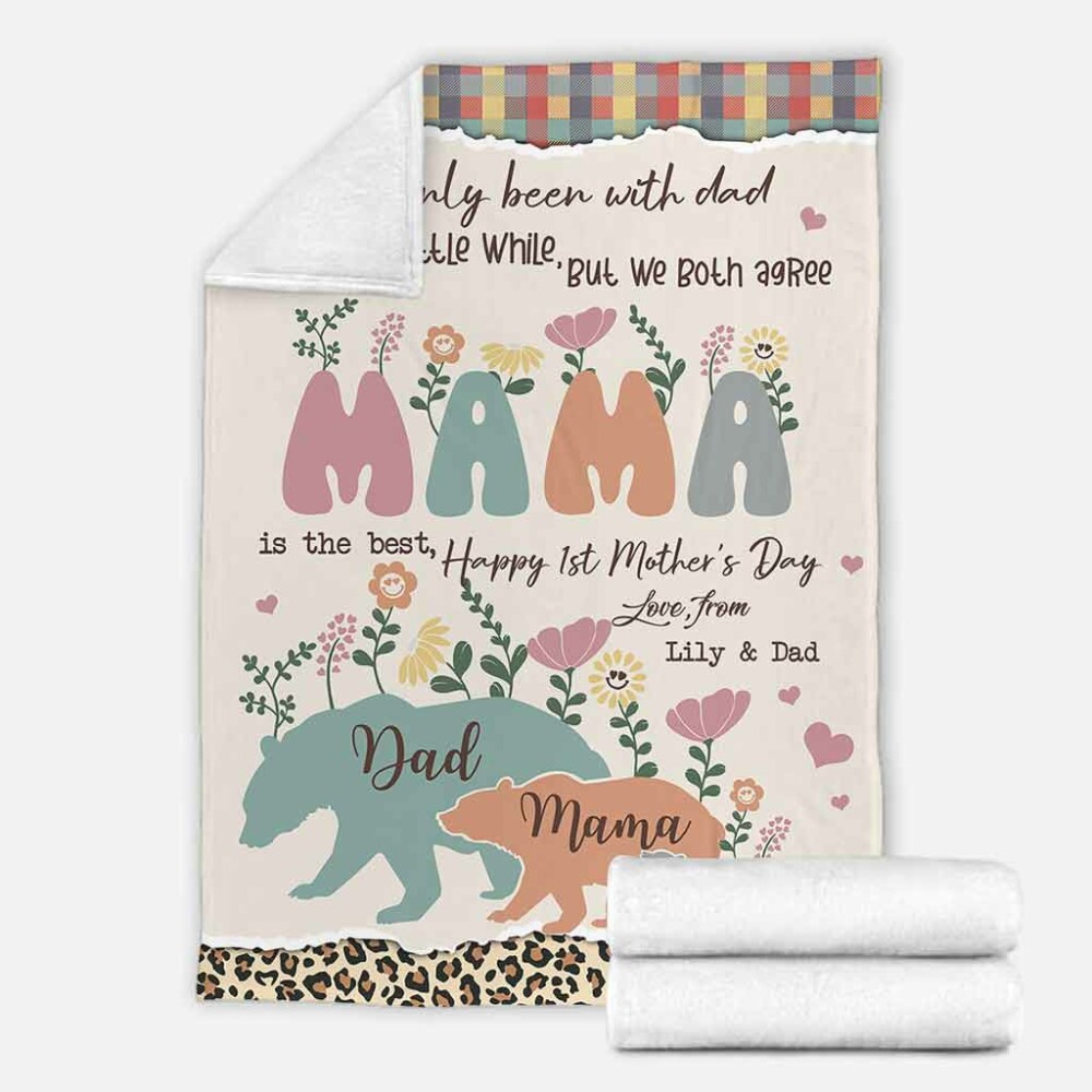 Bear I've Only Been With Dad Personalized - Flannel Blanket - Owl Ohh - Owl Ohh