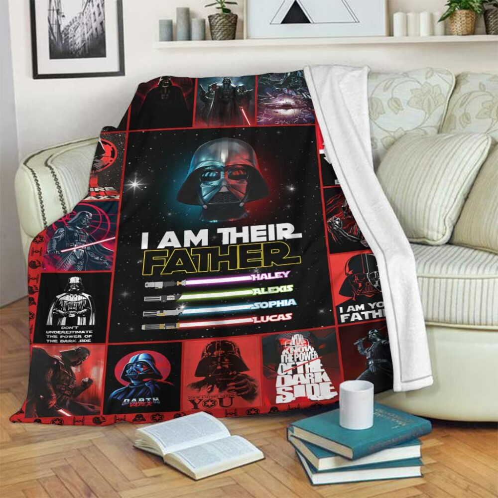 Father's Day I Am There Father The Force Personalized - Flannel Blanket - Owl Ohh - Owl Ohh