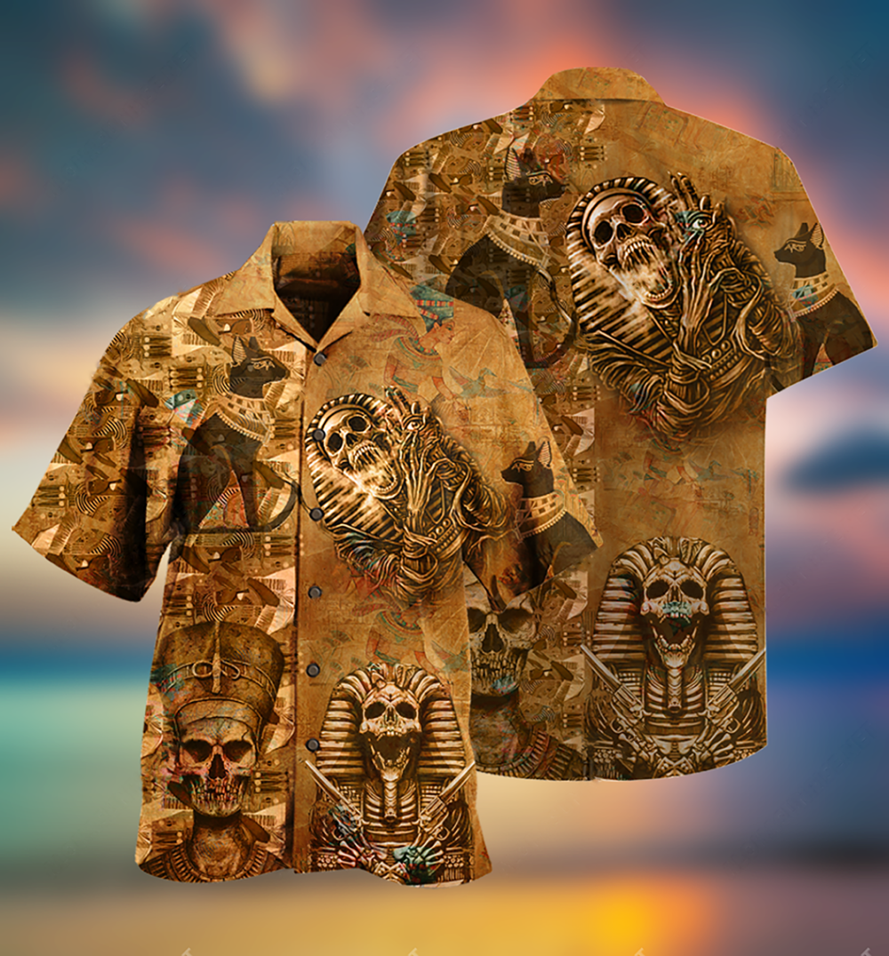 Egypt Skull - Hawaiian Shirt - Owl Ohh - Owl Ohh