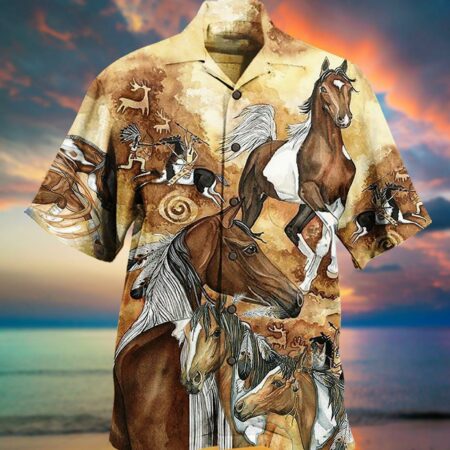 Native American Horse - Hawaiian Shirt - Owl Ohh - Owl Ohh
