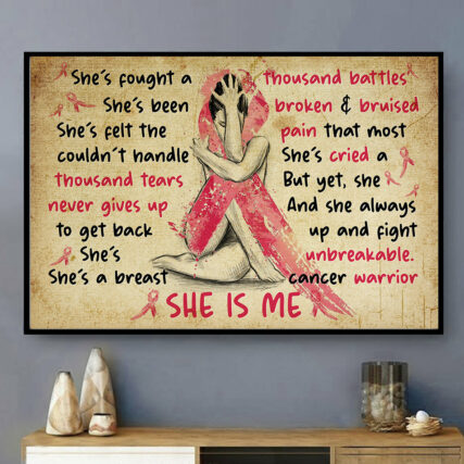 Breast Cancer Warrior Stronger - Horizontal Poster - Owl Ohh - Owl Ohh