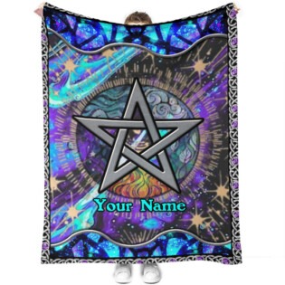 Witch Mystical Pentagram Star Personalized - Flannel Blanket - Owl Ohh - Owl Ohh