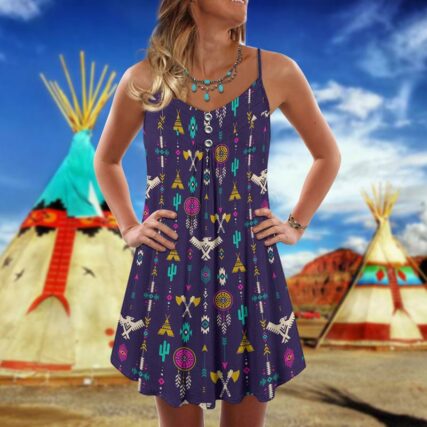 Native Pattern Summer Vibes Purple - Summer Dress - Owl Ohh - Owl Ohh