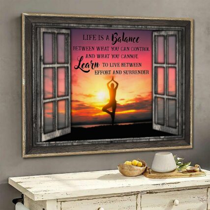 Yoga Life Is A Balance Learn To Live - Horizontal Poster - Owl Ohh - Owl Ohh