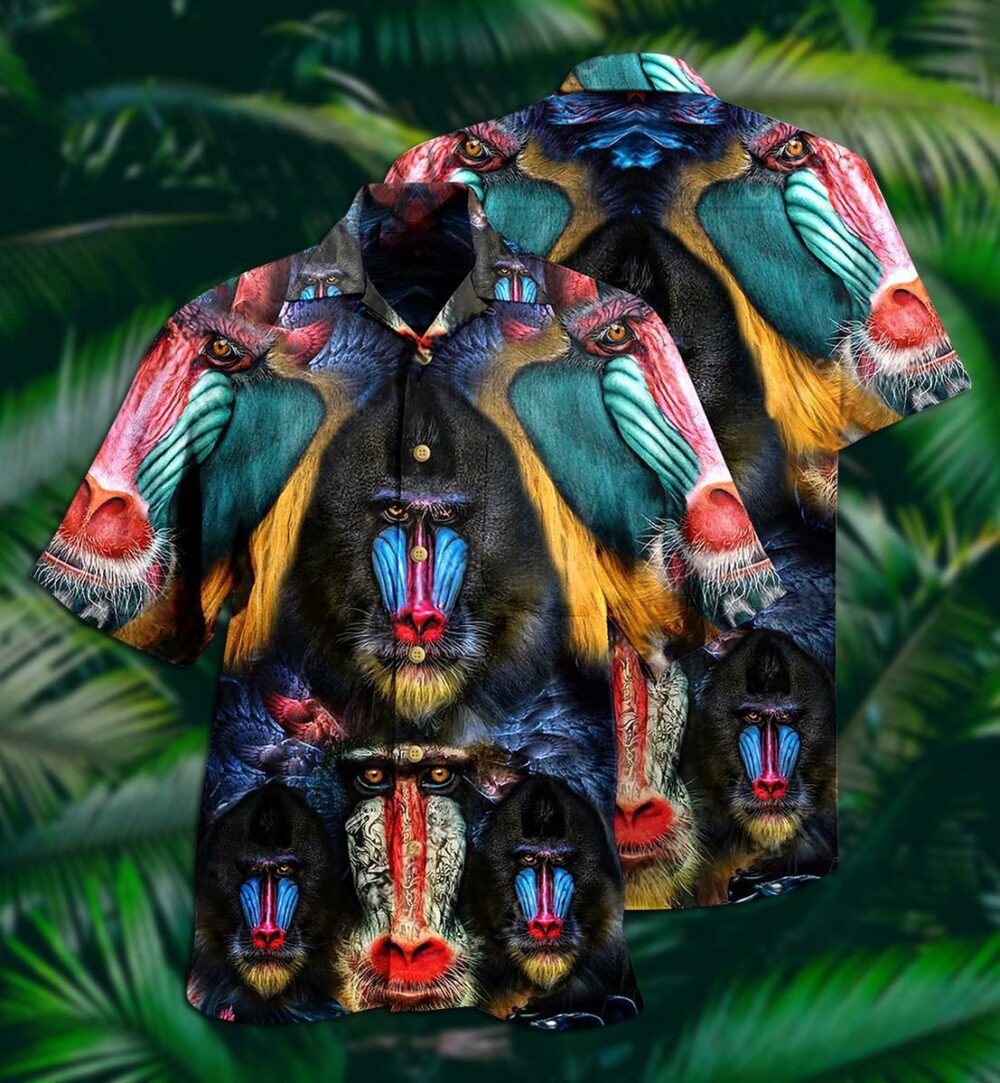 Monkey Mandrill Animals Love Forest And Live It Forever - Hawaiian Shirt - Owl Ohh - Owl Ohh