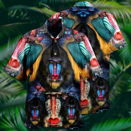 Monkey Mandrill Animals Love Forest And Live It Forever - Hawaiian Shirt - Owl Ohh - Owl Ohh