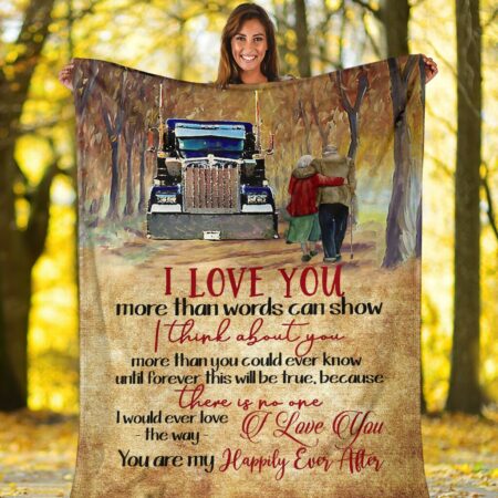 Truck I Love You Truck Couple Trucker - Flannel Blanket - Owl Ohh - Owl Ohh