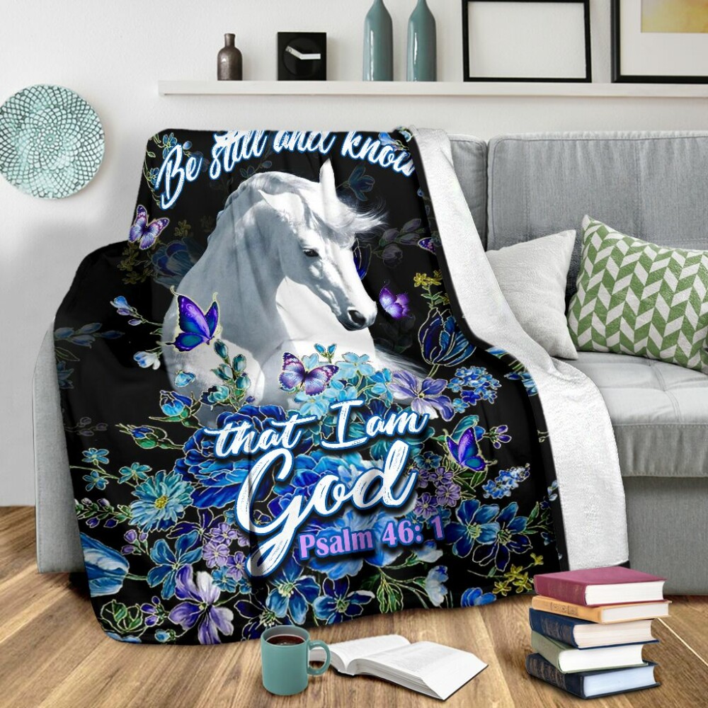 Horse Be Still And Knowing That I Am God Horse - Flannel Blanket - Owl Ohh - Owl Ohh