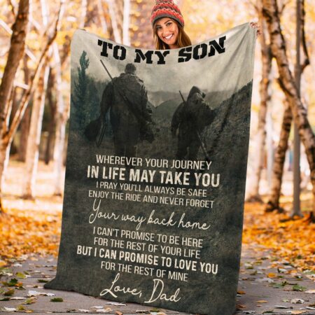 Hunting To My Son Hunting I Can Promise To Love You - Flannel Blanket - Owl Ohh - Owl Ohh