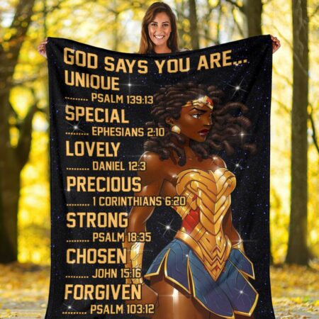 Black Girl God Says You Are African American - Flannel Blanket - Owl Ohh - Owl Ohh