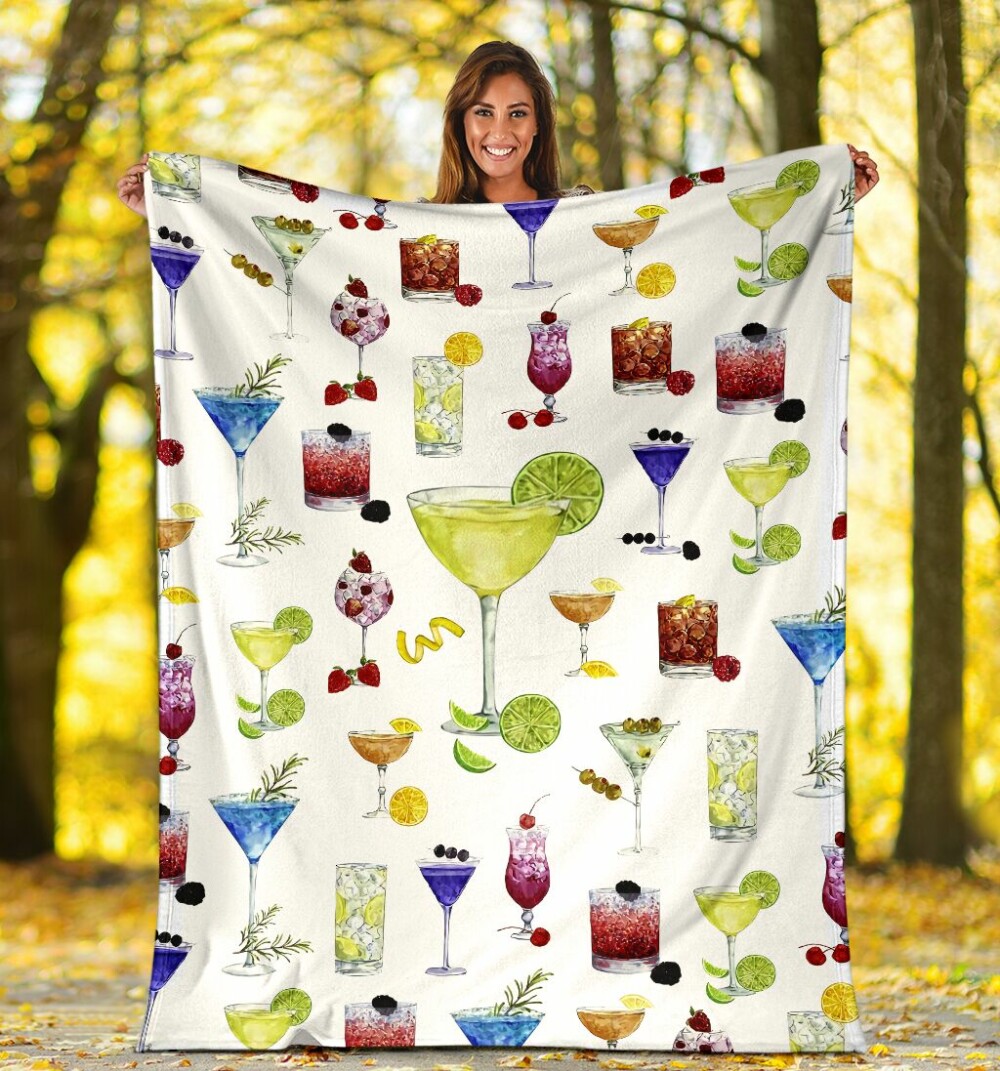 Cocktail Lovers Cocktail Flannel Blanket 0622 757 - Owl Ohh