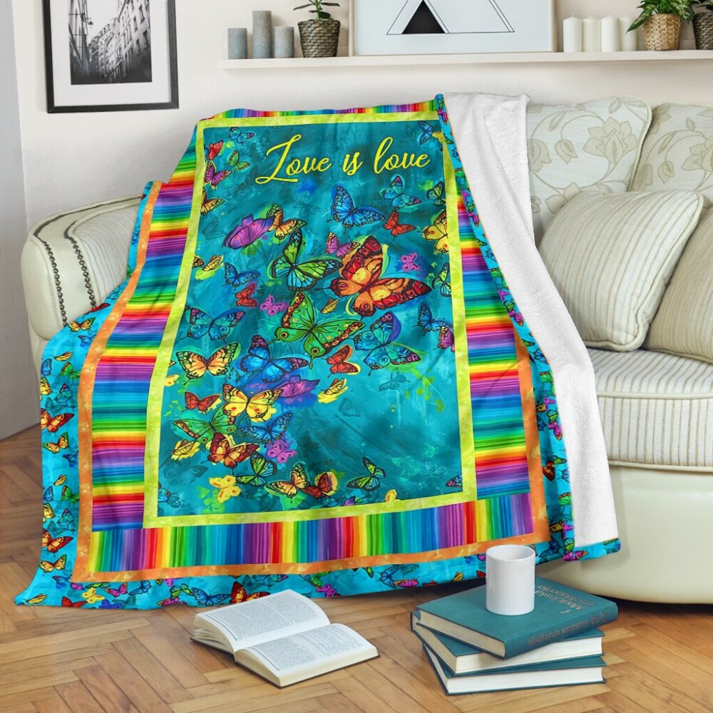 LGBT Love Is Love Support Color - Flannel Blanket - Owl Ohh - Owl Ohh