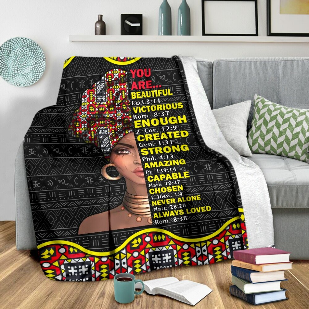 Black Girl God Says You Are African American Strong - Flannel Blanket - Owl Ohh - Owl Ohh