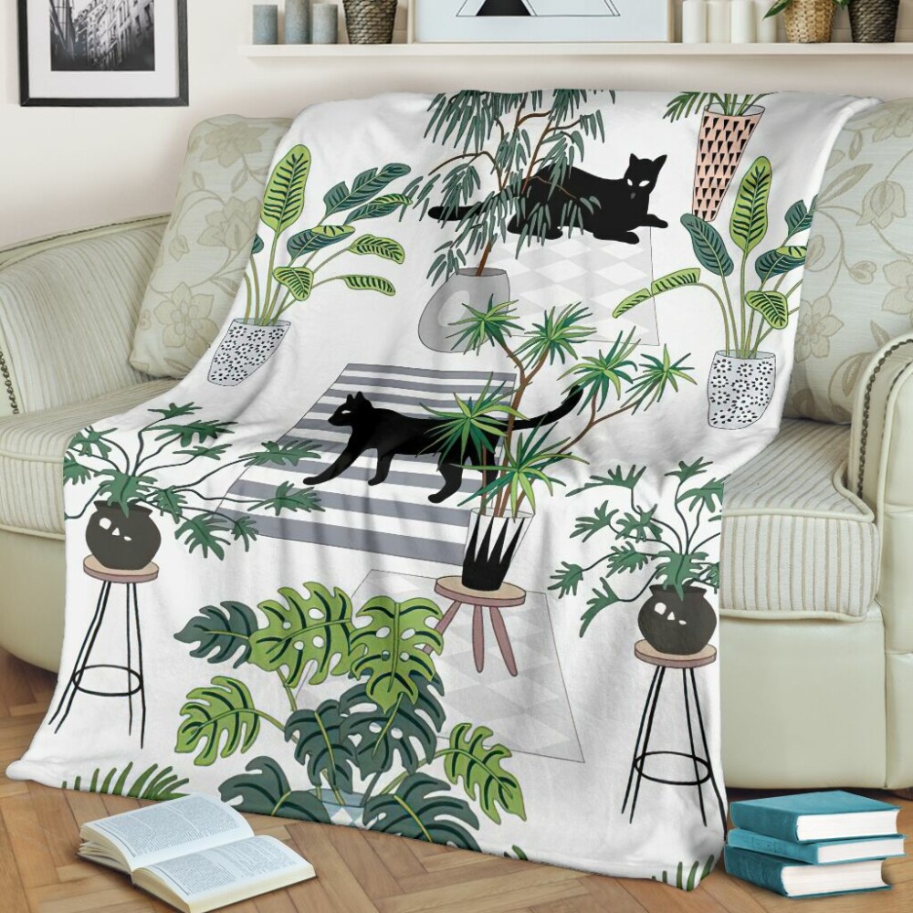 Cat Lovely Black Cats - Flannel Blanket - Owl Ohh - Owl Ohh