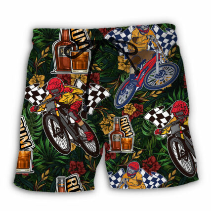 Wine I Like Rum And Mountain Biking - Beach Short - Owl Ohh - Owl Ohh
