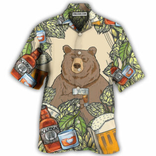 Bear I Drink Bourbon - Hawaiian Shirt - Owl Ohh - Owl Ohh