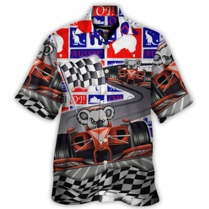 Koala Racing Formula One Car Racing Australian Vibe - Hawaiian Shirt - Owl Ohh for men and women, kids - Owl Ohh