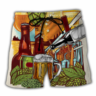 Beer Drinking It's Beer Time - Beach Short - Owl Ohh - Owl Ohh