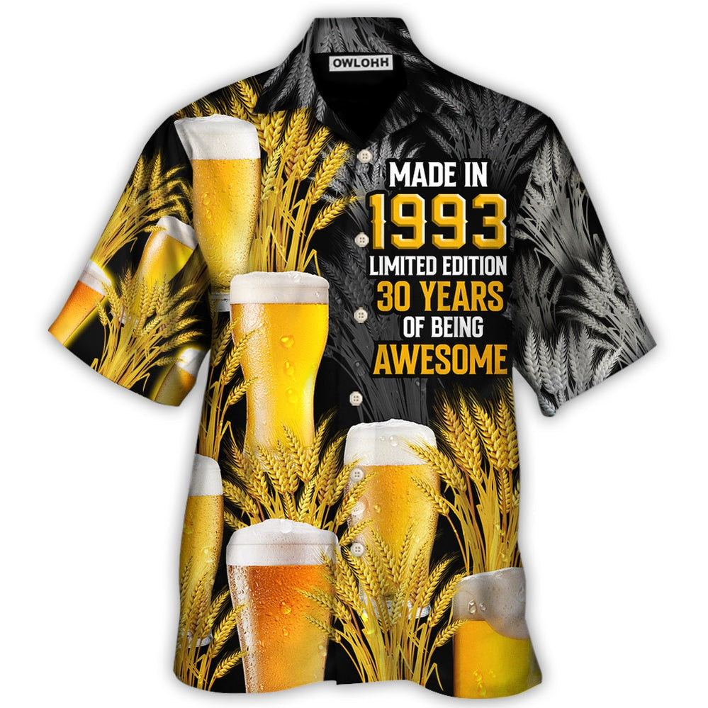 Beer Happy Drinking Beer Made In 1993 - Hawaiian Shirt - Owl Ohh - Owl Ohh