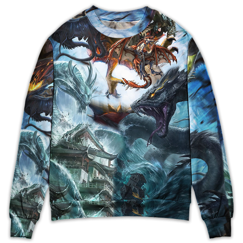 Dragon Battle Of Gods - Sweater - Ugly Christmas Sweaters - Owl Ohh - Owl Ohh