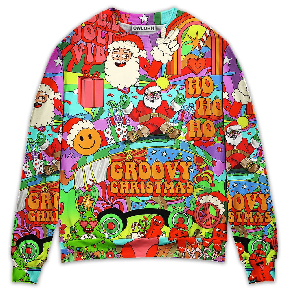 Christmas Hippie Santa Bus Peace - Sweater - Ugly Christmas Sweaters - Owl Ohh - Owl Ohh
