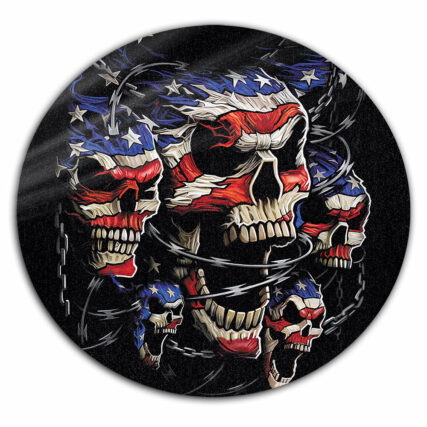 Skull Love America Forever - Round Mat - Owl Ohh - Owl Ohh