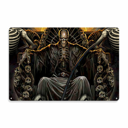 Skull Grim Reaper Dark - Metal Sign - Owl Ohh - Owl Ohh